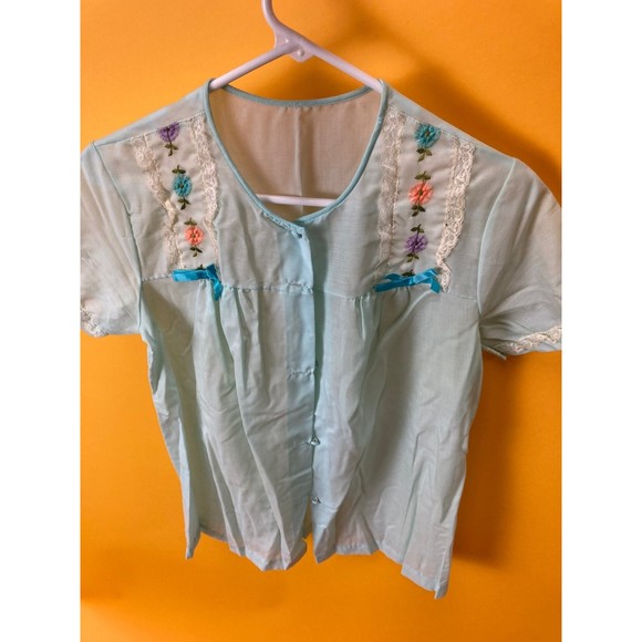Vintage Henson Kickernick Sleepwear Top Embroidered - Picture 1 of 4